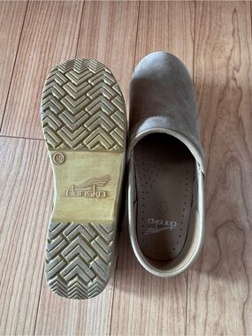 Dansko Taupe Leather Slip-On Clog